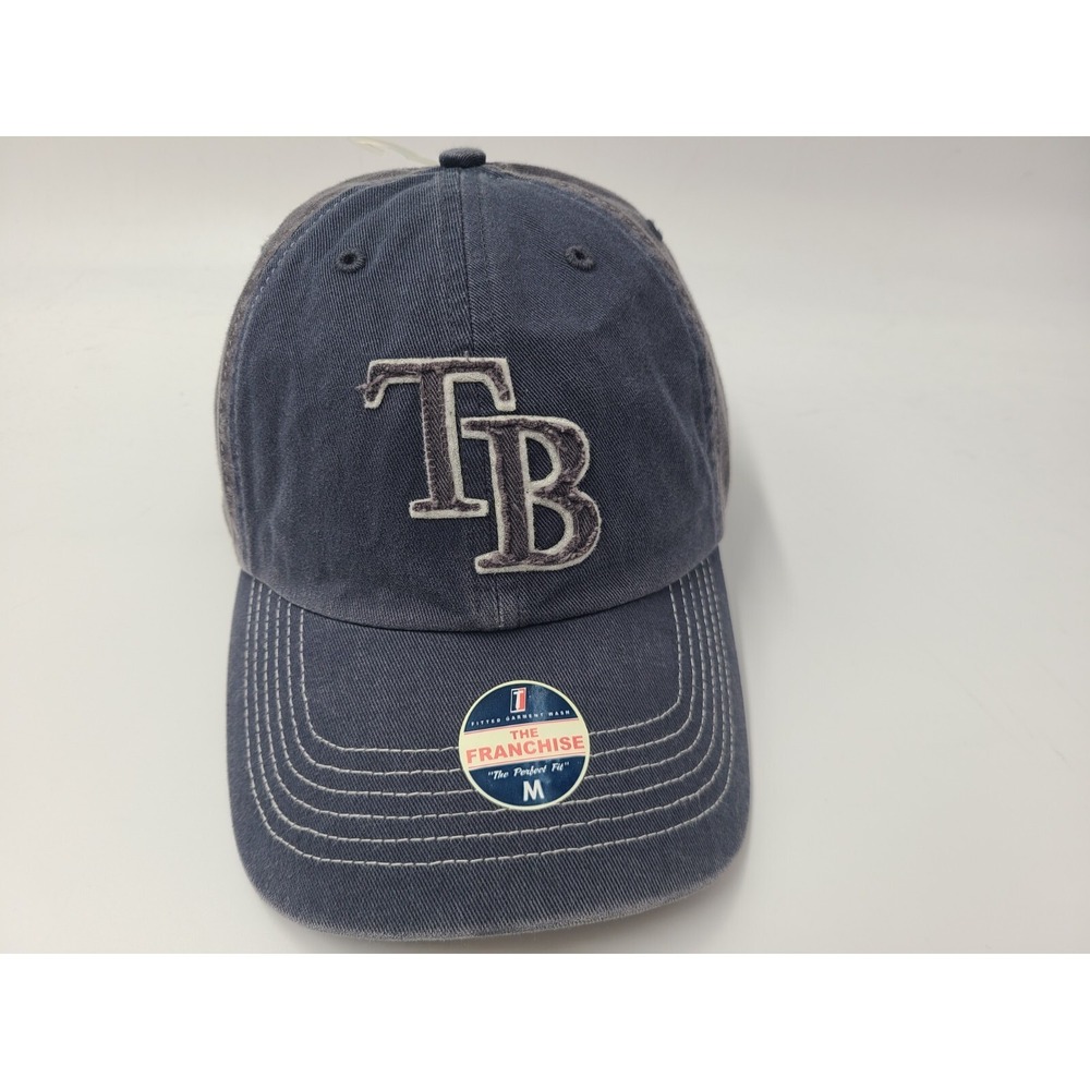 Tampa Bay Rays Twins Enterprise Franchise Perfect Fitted M Hat Cap MLB Blue Gray